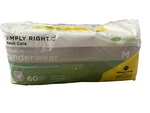 60 Ct Simply Right Adult Underwear Diaper New Size Medium Extra Absorbent Save!. Fixed Price $24.99.