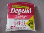 1990 Vintage Depend Fitted Briefs Medium Trial Size With Tapes. Fixed Price $29.90.