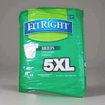 Medline Fitright Incontinence Unisex Adult 5XL Disposable Briefs Diapers 8CT Pkg. Fixed Price $18.90.