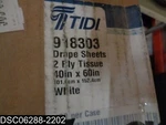 QTY=200 (2 Boxes 100) 918303 Tidi Ply Tissue 40" 60" White Drape Sheets. Fixed Price $89.91.