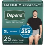Fresh Protection Adult Incontinence Underwear For Men, Maximum,xl Grey, 26 Count. Fixed Price $20.69.