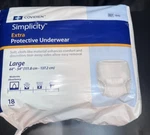 Covidien Simplicity Extra Protective Underwear Large 44" 54" 1845 Count. Fixed Price $24.99.