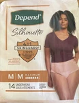 Depends Silhouette Skinguard Medium Size Maximum Strength 14 Count Pink 2 Pack. Fixed Price $44.00.