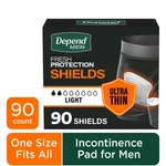 Depend Shields Light Absorbency Incontinence Pads For Men. Fixed Price $29.99.