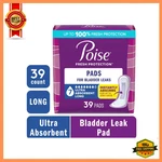Poise Incontinence & Postpartum Pads, 7 Drop Ultra Absorbent Long Length, 39 Ct. Fixed Price $26.48.