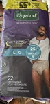 Depend Night Defense Adult Incontinence Underwear For Men Disposable Overnigh.... Fixed Price $19.99.