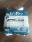 Livdry Hyper 2400 Super Absorbent Incontinence Pads (18). Fixed Price $30.00.