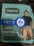 Men Depend Fresh Protection Adult Diapers - Small/medium, Grey, 19 Count Pack. Fixed Price $20.00.