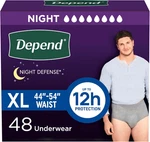 Depend Defense Men Incontinence Underwear Overnight Absorbency Xl 48CT. Fixed Price $84.25.