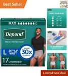 Depend Fresh Protection Large Adult Diapers For Men - 17 Count, Maximum Absor.... Fixed Price $26.99.