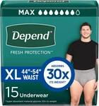 Fresh Protection Adult Incontinence Underwear For Men, Disposable, Maximum, Extr. Fixed Price $35.99.