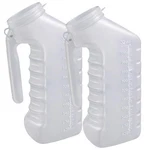Vakly Male Urinal Bottle With Cover & Handle (pack Of 2) Translucent. Fixed Price $14.10.