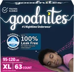 Goodnites Girls' Nighttime Bedwetting Underwear, Size Extra Large (95-120 Lbs),. Fixed Price $125.99.
