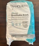 Tranquility Essential Incontinence Brief Xs Breathable 2743 Heavy 10 Ct. Fixed Price $13.75.
