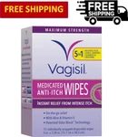 Vagisil Anti-itch Medicated Feminine Intimate Wipes For Women Max STRENGTH-12 Ct. Fixed Price $7.59.
