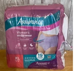 Assurance Women's Incontinence Postpartum Disposable Underwear 19 Count Size Xl. Fixed Price $12.95.
