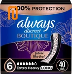 Always Discreet Boutique Incontinence Pads, For Bladder Leaks, Extra White. Fixed Price $38.99.