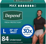 Depend Fresh Protection Incontinence Underwear For Men, Large, 84 Count. Fixed Price $59.49.