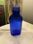 Mckesson Cobalt Blue Glass Ribbed 1/4" Medicine Bottle Screw Top(no Lid) 6IN. Fixed Price $8.00.