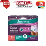 Assurance Women's Incontinence & Postpartum Underwear, Xl, Overnight 16 Count. Fixed Price $12.99.