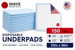 150 Disposable Incontinence Underpads 23X36 Large Quilted Bed Pee Usa. Fixed Price $47.45.