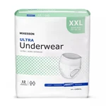 New Mckesson Ultra Disposable Underwear - White, Xxl, Heavy, Pack Of 12 (uwbxxl). Fixed Price $21.24.