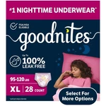 Goodnites Girls Nighttime Bedwetting Underwear, Xl (95-120 Lbs), 28 Count. Fixed Price $35.96.