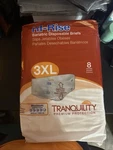 Tranquility Hi-rise Bariatric Disposable Briefs Size 3X 8 Count Free Delivery. Fixed Price $20.01.