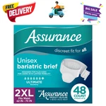Assurance Incontinence Briefs 2XL 48 Count Maximum Absorbency Unisex Tabs. Fixed Price $34.49.