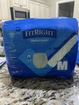 Medline Fitright Ultra Protective Underwear, Medium, 28" To 40" Waist, QTY=20. Fixed Price $21.00.