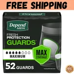 Depend Guards/incontinence Pads Fr Men/bladder Control Maximum. Fixed Price $22.95.