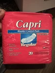 Capri Bladder Control Pads Regular 20 Count. Fixed Price $8.00.
