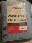 2 New Campior Washable Underpads 54"X54" Reusable Waterproof Bed Paw Prints. Fixed Price $60.00.