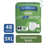 Fitright 3XL 48 Count Incontinence Underwear Adult Unisex With Tabs. Fixed Price $39.99.
