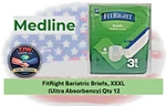 Medline Fitright Bariatric Briefs, Xxxl - (ultra Absorbency) Qty 12. Fixed Price $19.99.