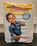 Cuties Premium Baby Diapers, Size 6, Over 35 Pound, Fun Graphics Print. Fixed Price $15.00.