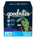 Sm / Med Goodnites Nighttime Bedwetting Underwear For Boys 43-68 Lb 74 Count. Fixed Price $61.99.
