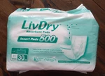 Livdry Incontinence Pad Insert Absorbent Long Length Unisex And Women 30 Ct. Fixed Price $29.95.