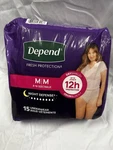 Depend * Night Defense Adult Incontinence Underwear For Women, Medium, 15 Cnt. Fixed Price $16.00.