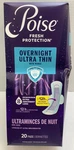 Poise Overnight Ultra Thin Pads W/wings, #8 Extra Absorbent, 20CT. Fixed Price $17.95.