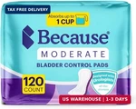 Because Incontinence Pads For Women - Moderate Absorbency Light Daily Leaks,. Fixed Price $54.51.