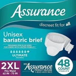 Assurance Maximum Absorbency Briefs, Unisex, 2XL, 12 Ct 4-PACK (48 Total). Fixed Price $31.89.