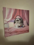 Stupell Industries Adorable House Bunny Rabbit Breakfast Bed Pink 24 X. Fixed Price $90.00.