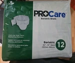 Procare Bariatric Briefs 15 Packs. Fixed Price $20.00.