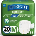 Fitright Adult Diapers M 32-44IN, 20 Count Ultra Heavy Absorbent Disposable Brie. Fixed Price $23.80.