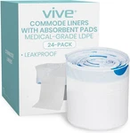 Vive Commode Liners With Absorbent Pads - Portable Toilet Bedside Chair Replacem. Fixed Price $28.62.