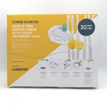 Lunderg Bedpan Liners 30 Count White Lemon Scented Absorbent Pads. Fixed Price $25.00.