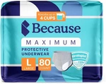 Because Maximum Incontinence Underwear For Men, L, 80 Count, Grey. Fixed Price $101.59.