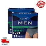 Pack Tena Men Maximum Plus Underwear, Grey, Size L/xl, 14 Count, Total 28 Pcs. Fixed Price $35.59.