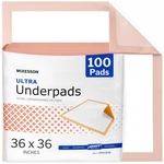 Mckesson Underpads Disposable Bed 36 X Inch (pack Of 100), Peach Backsheet. Fixed Price $128.99.